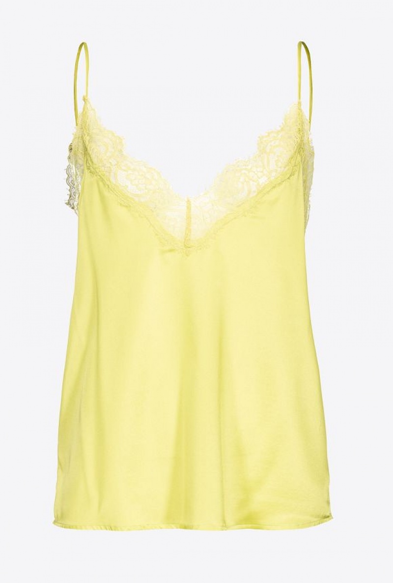 Pinko Lace Lingerie Top LIME YELLOW | SN-PKO34113