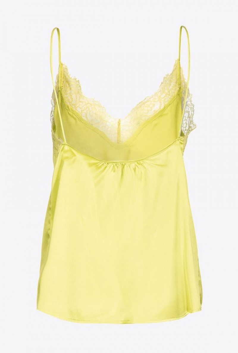 Pinko Lace Lingerie Top LIME YELLOW | SN-PKO34113