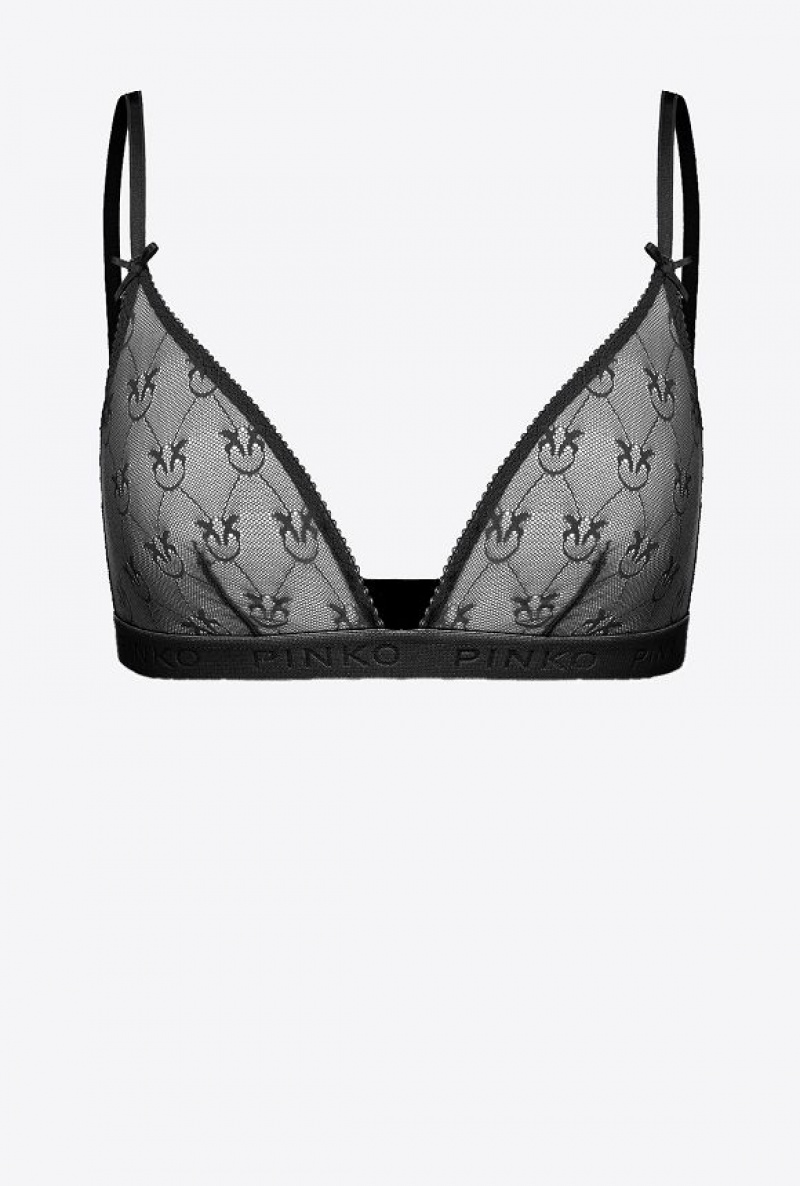 Pinko Lace Triangle Bra LIMO BLACK | SN-PKO34111