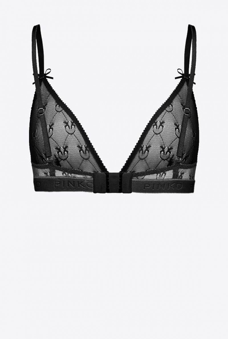 Pinko Lace Triangle Bra LIMO BLACK | SN-PKO34111