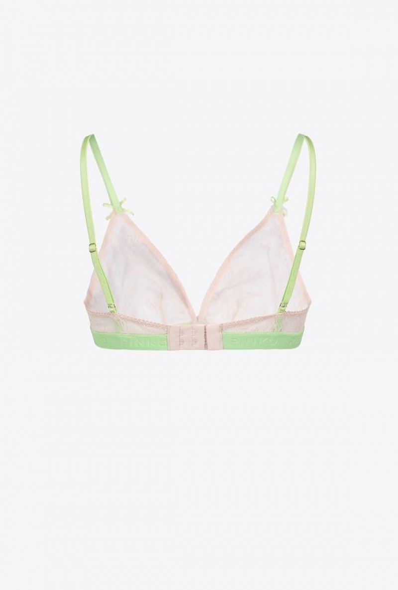 Pinko Lace Triangle Bra PINK/GREEN | SN-PKO34112