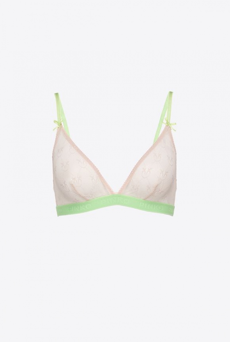 Pinko Lace Triangle Bra PINK/GREEN | SN-PKO34112