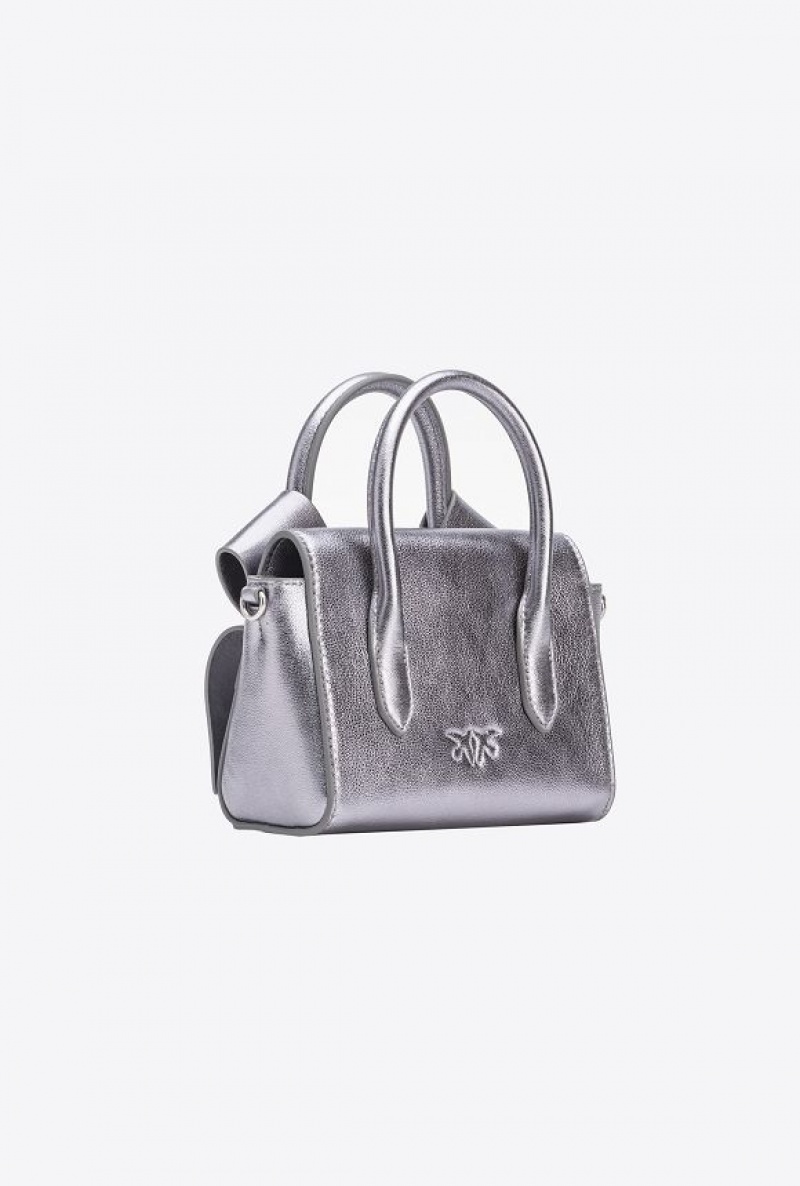 Pinko Laminated Aika Baby Purse SILVER-OLD SILVER | SN-PKO32721