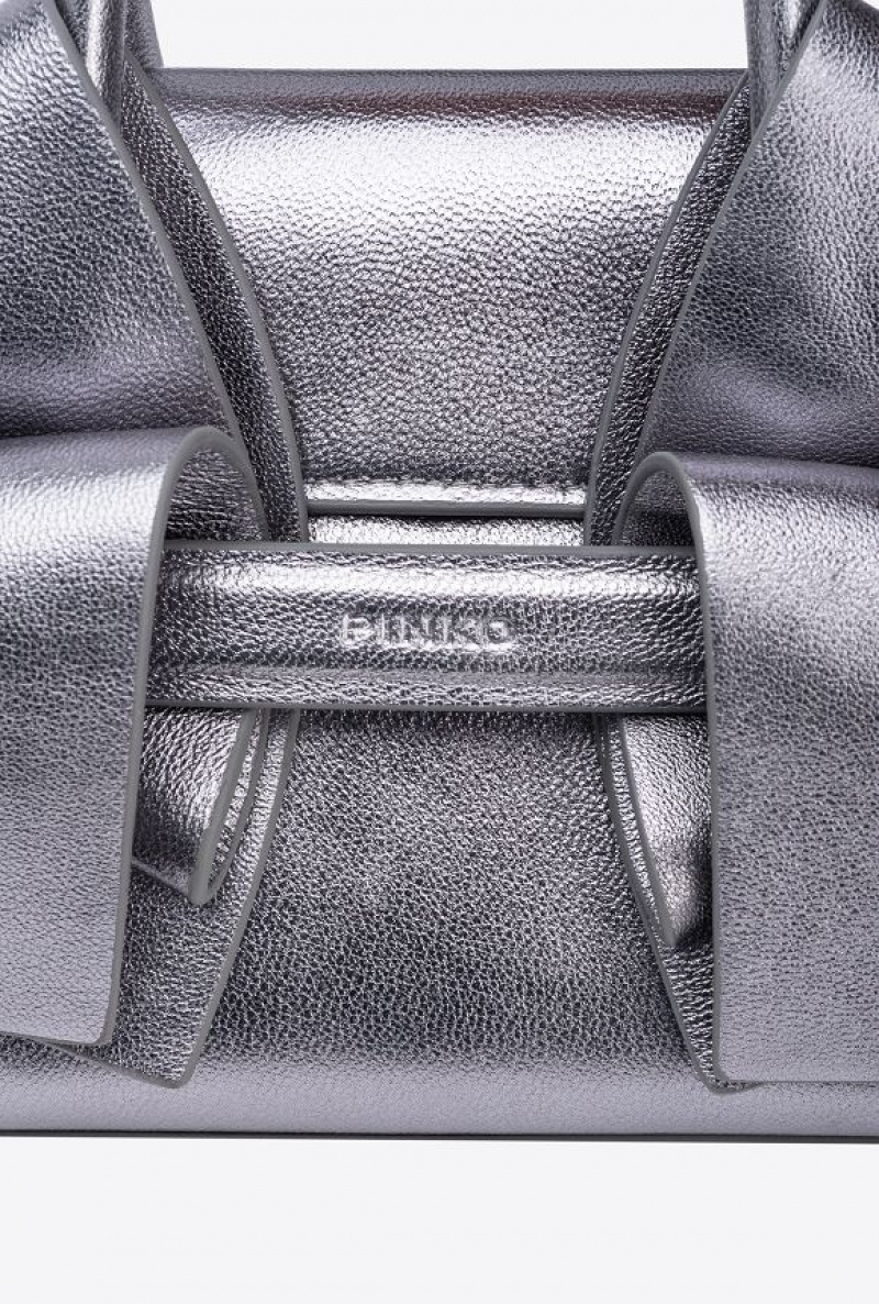 Pinko Laminated Aika Baby Purse SILVER-OLD SILVER | SN-PKO32721