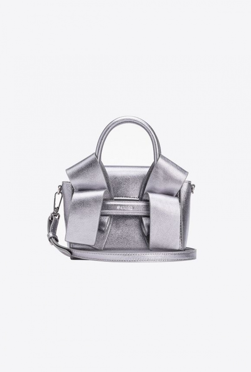 Pinko Laminated Aika Baby Purse SILVER-OLD SILVER | SN-PKO32721