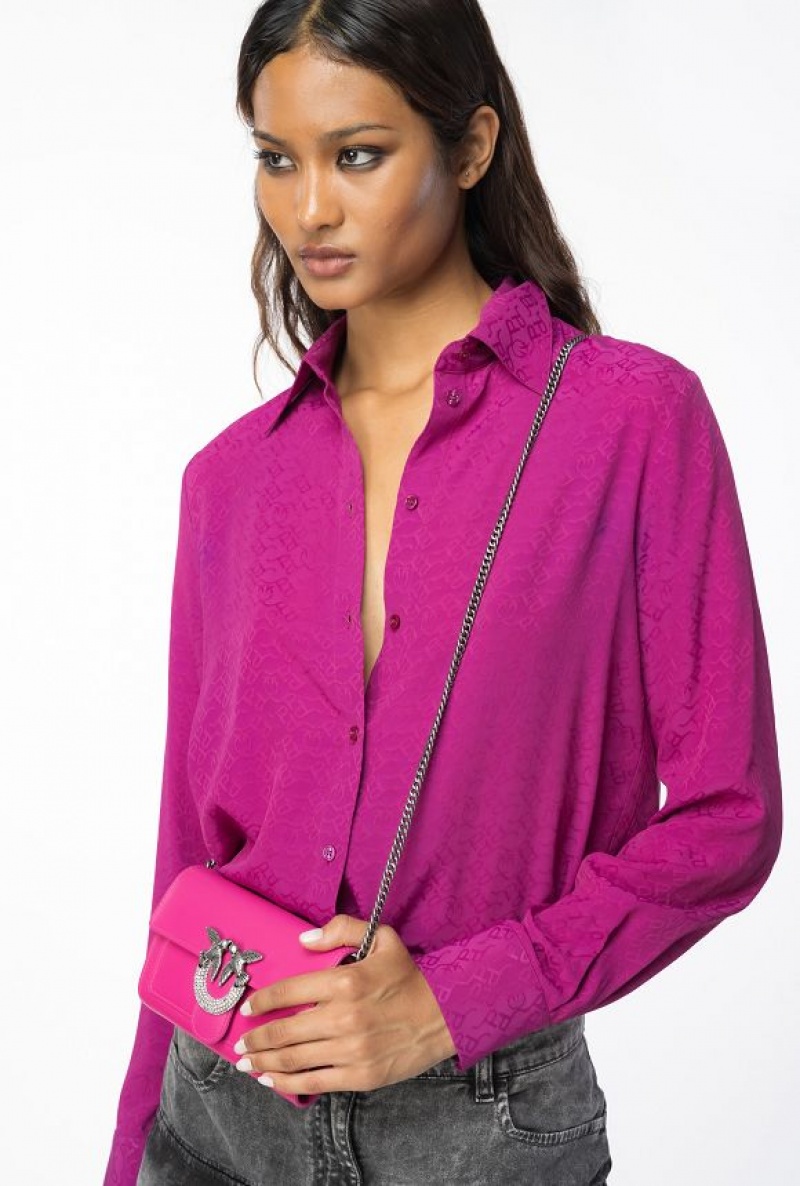 Pinko Logo Jacquard Shirt BOUGAINVILLEA PURPLE | SN-PKO33316