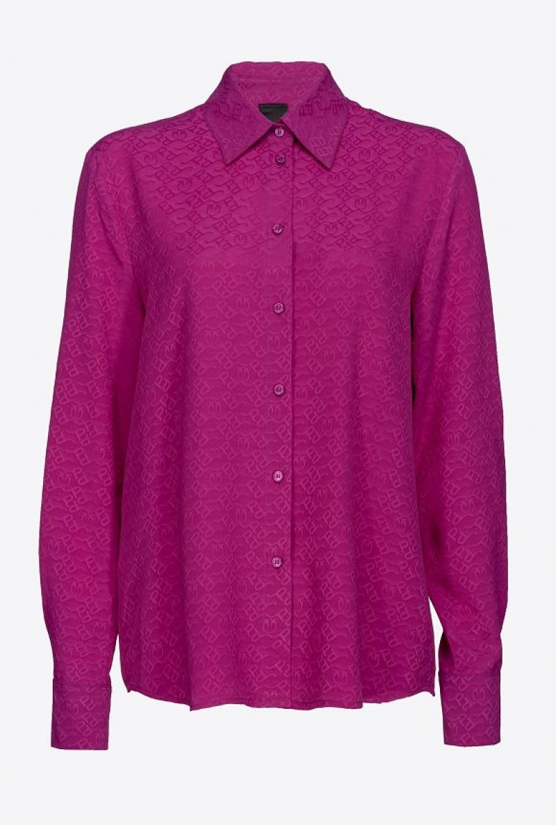 Pinko Logo Jacquard Shirt BOUGAINVILLEA PURPLE | SN-PKO33316