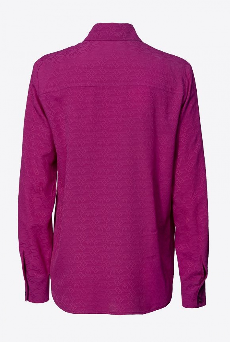 Pinko Logo Jacquard Shirt BOUGAINVILLEA PURPLE | SN-PKO33316