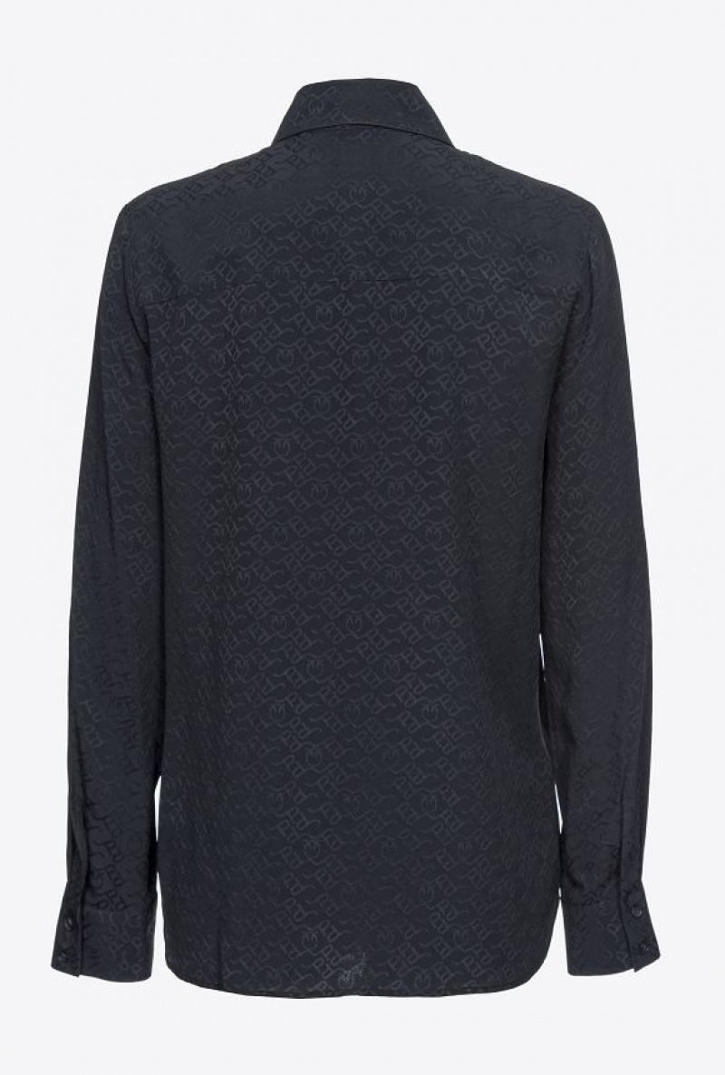 Pinko Logo Jacquard Shirt LIMO BLACK | SN-PKO33252