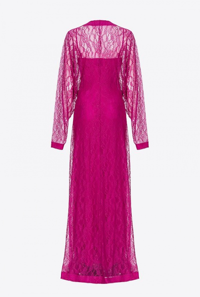 Pinko Long Lace Dress BOUGAINVILLEA PURPLE | SN-PKO33092