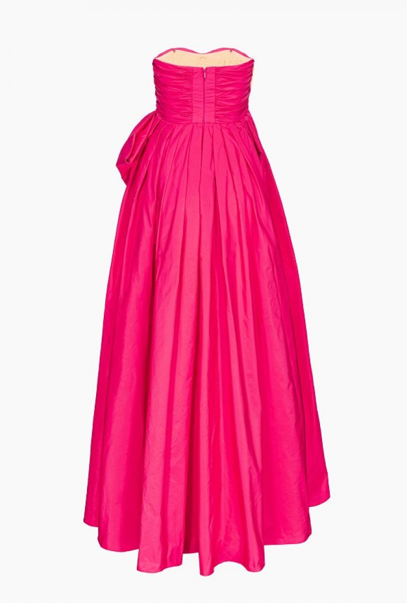 Pinko Long Taffeta Dress With Removable Sleeves BEETROOT | SN-PKO33064