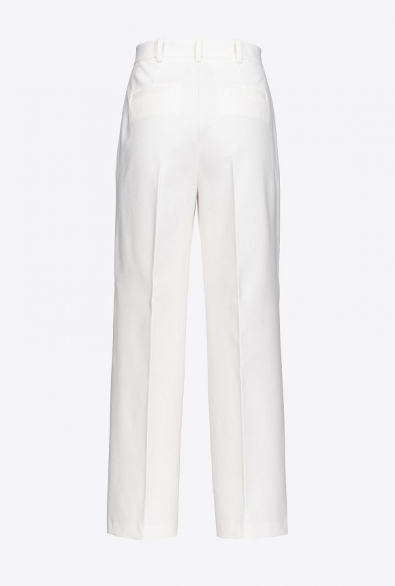 Pinko Loose-fitting Stretch Trousers SNOW WHITE | SN-PKO33725