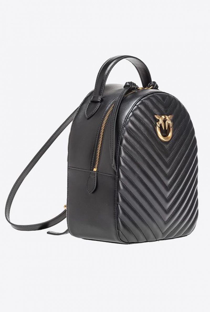 Pinko Love Backpack BLACK-ANTIQUE GOLD | SN-PKO32631