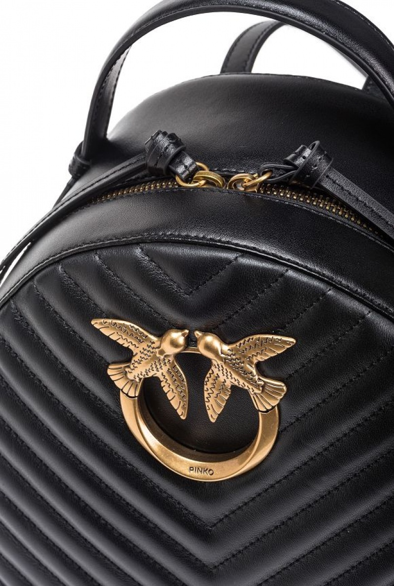 Pinko Love Backpack BLACK-ANTIQUE GOLD | SN-PKO32631