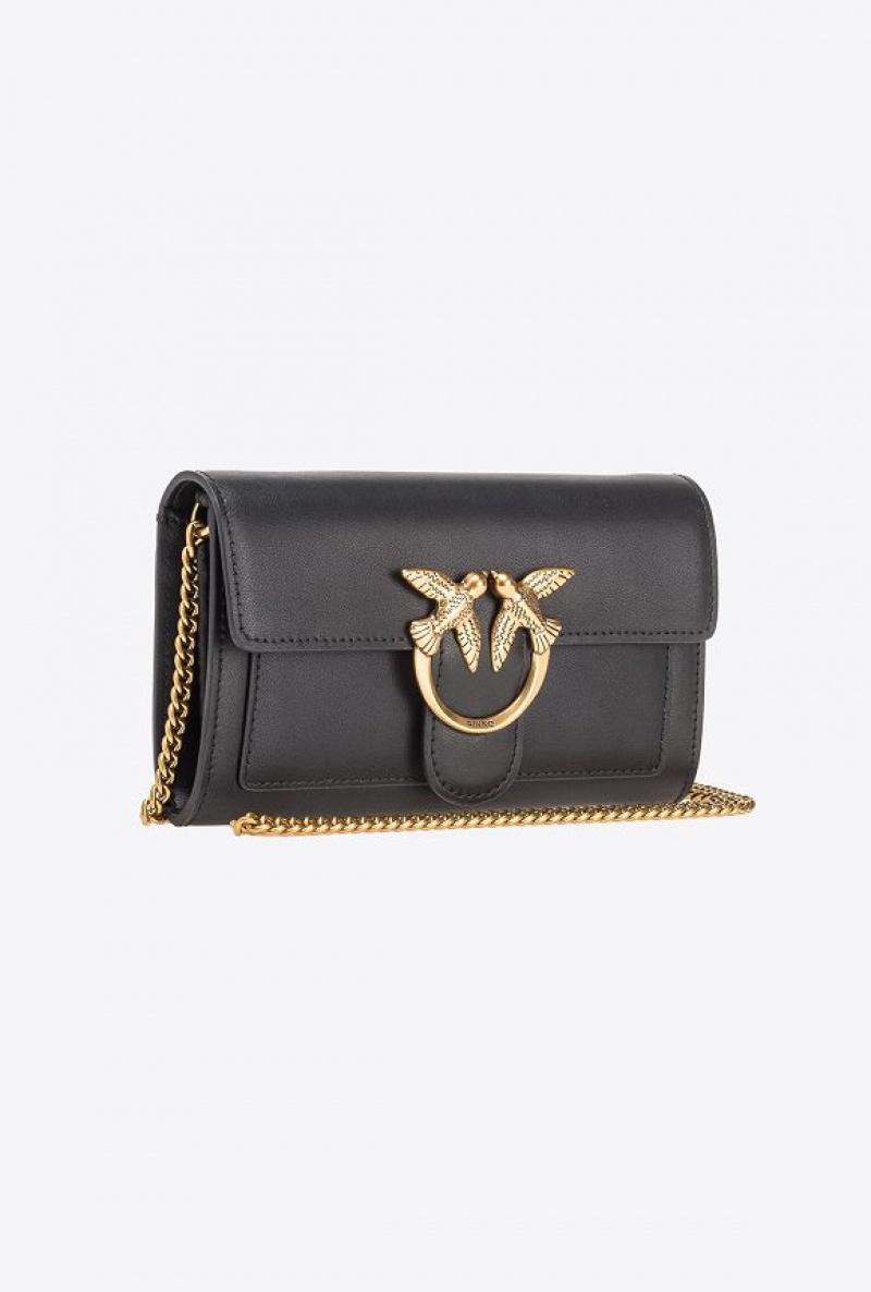 Pinko Love Bag One Wallet Simply BLACK-ANTIQUE GOLD | SN-PKO32454