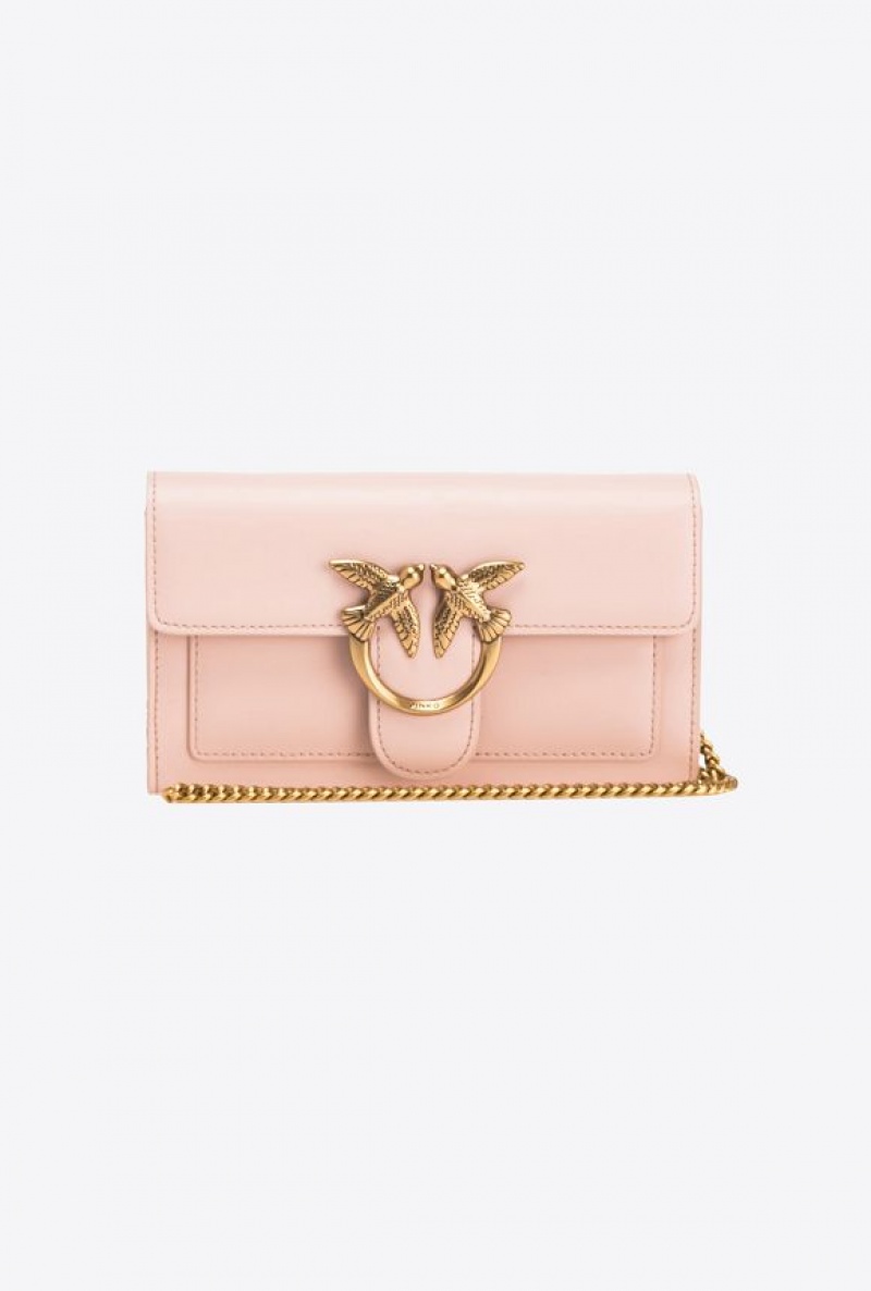 Pinko Love Bag One Wallet Simply PINK/DUSTY PINK-ANTIQUE GOLD | SN-PKO34259