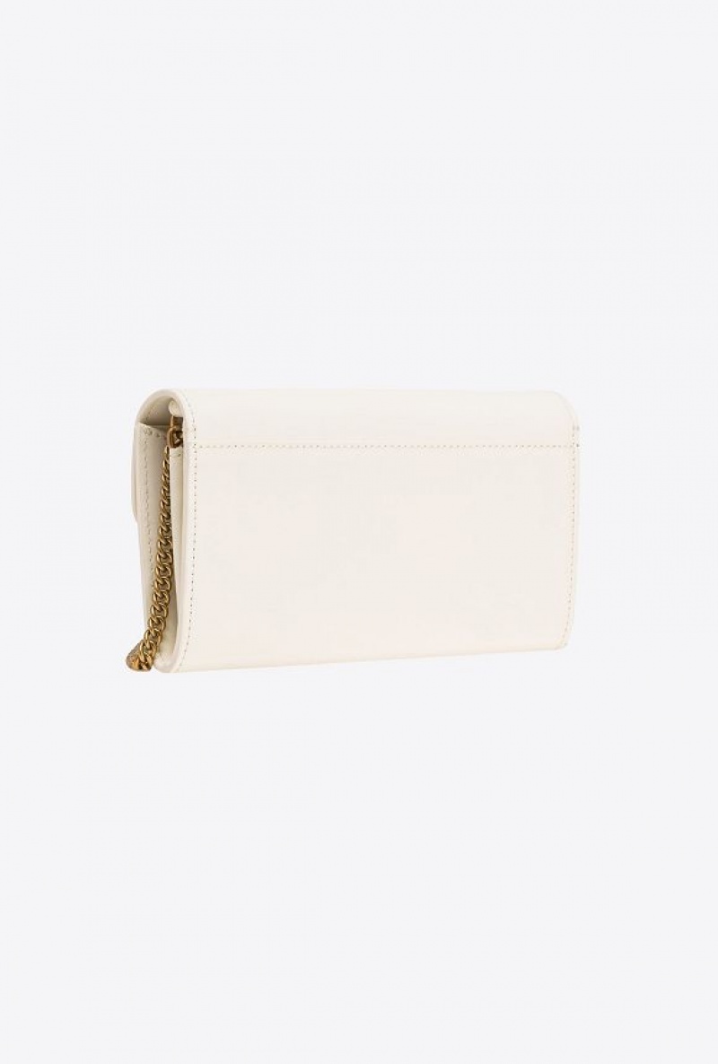 Pinko Love Bag One Wallet Simply WHITE+WHITE-ANTIQUE GOLD | SN-PKO34258