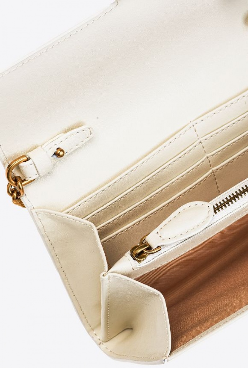 Pinko Love Bag One Wallet Simply WHITE+WHITE-ANTIQUE GOLD | SN-PKO34258