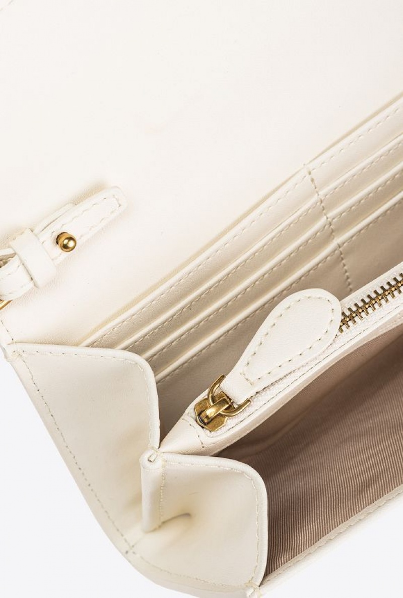 Pinko Love Bag One Wallet Simply WHITE+WHITE-ANTIQUE GOLD | SN-PKO34312