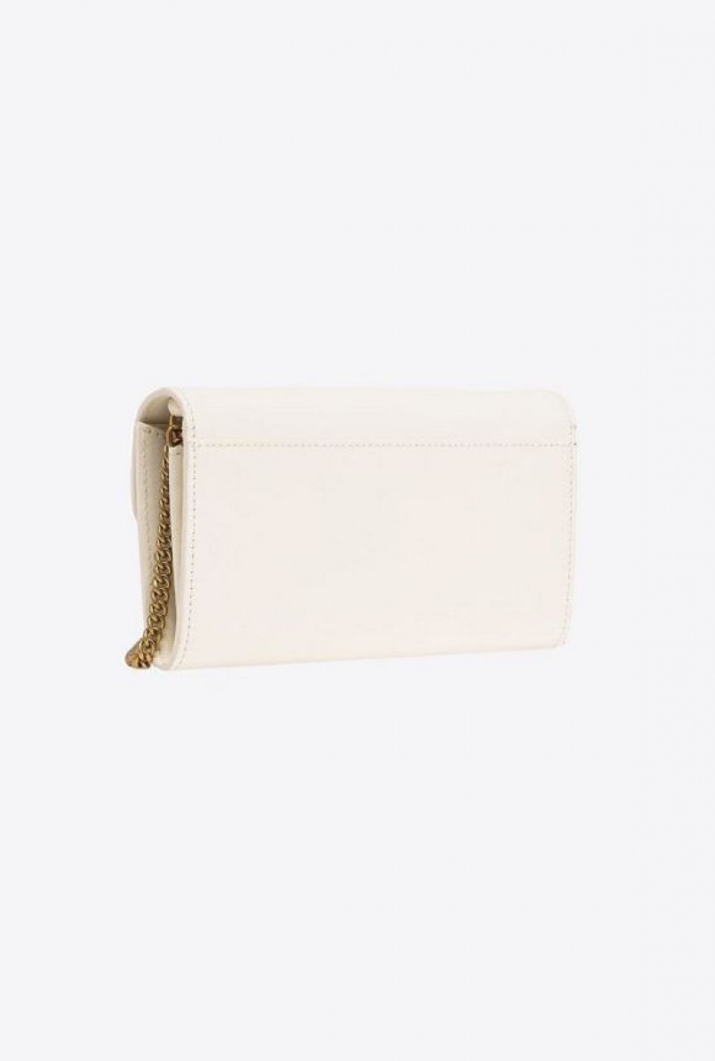 Pinko Love Bag One Wallet Simply WHITE+WHITE-ANTIQUE GOLD | SN-PKO32356