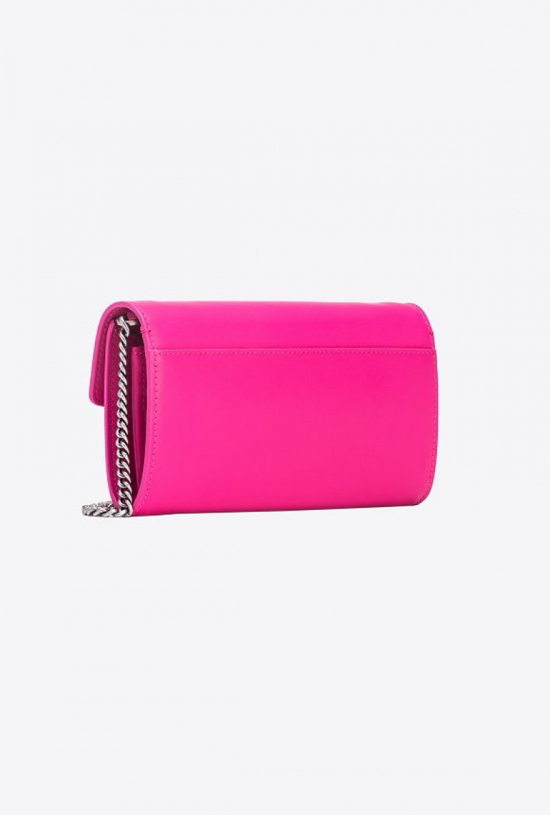 Pinko Love Bag One Wallet With Rhinestones PINKO PINK-OLD SILVER | SN-PKO34293