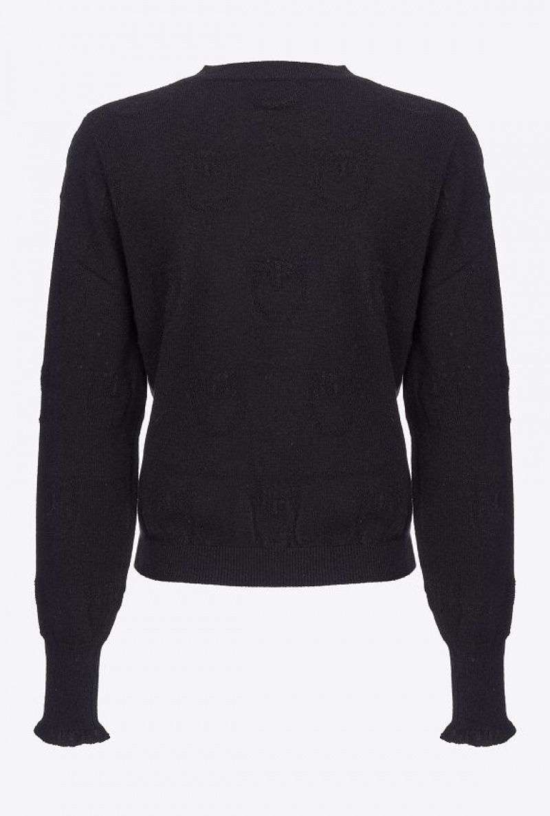 Pinko Love Birds Cashmere Sweater LIMO BLACK | SN-PKO33425