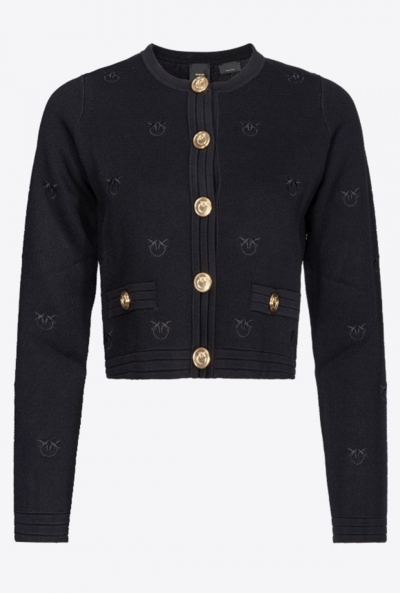 Pinko Love Birds Jacquard Jacket LIMO BLACK | SN-PKO33869