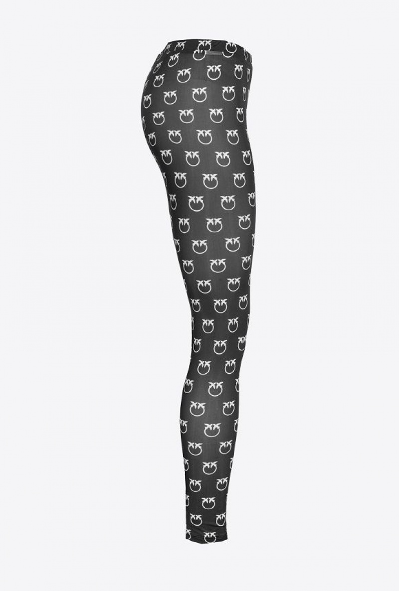 Pinko Love Birds Leggings BLACK/IVORY | SN-PKO33702