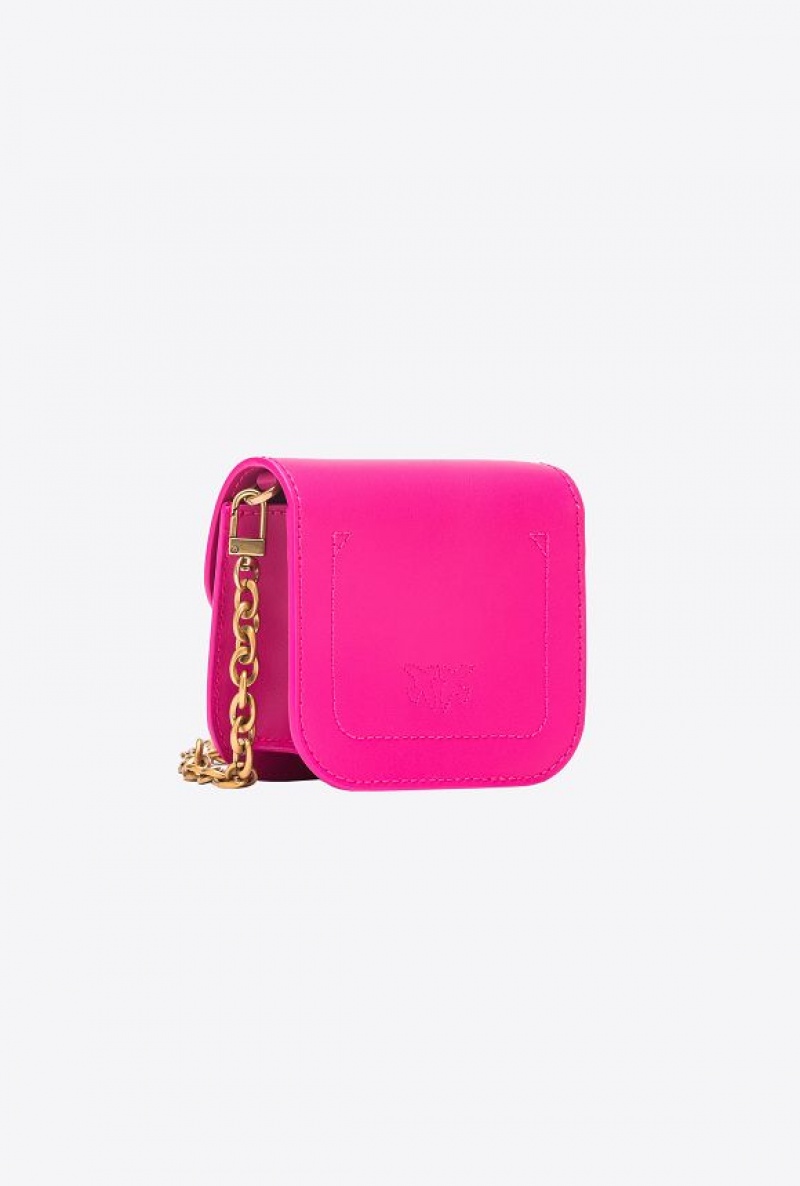 Pinko Micro Love Bag Bell In Leather PINKO PINK-ANTIQUE GOLD | SN-PKO32439