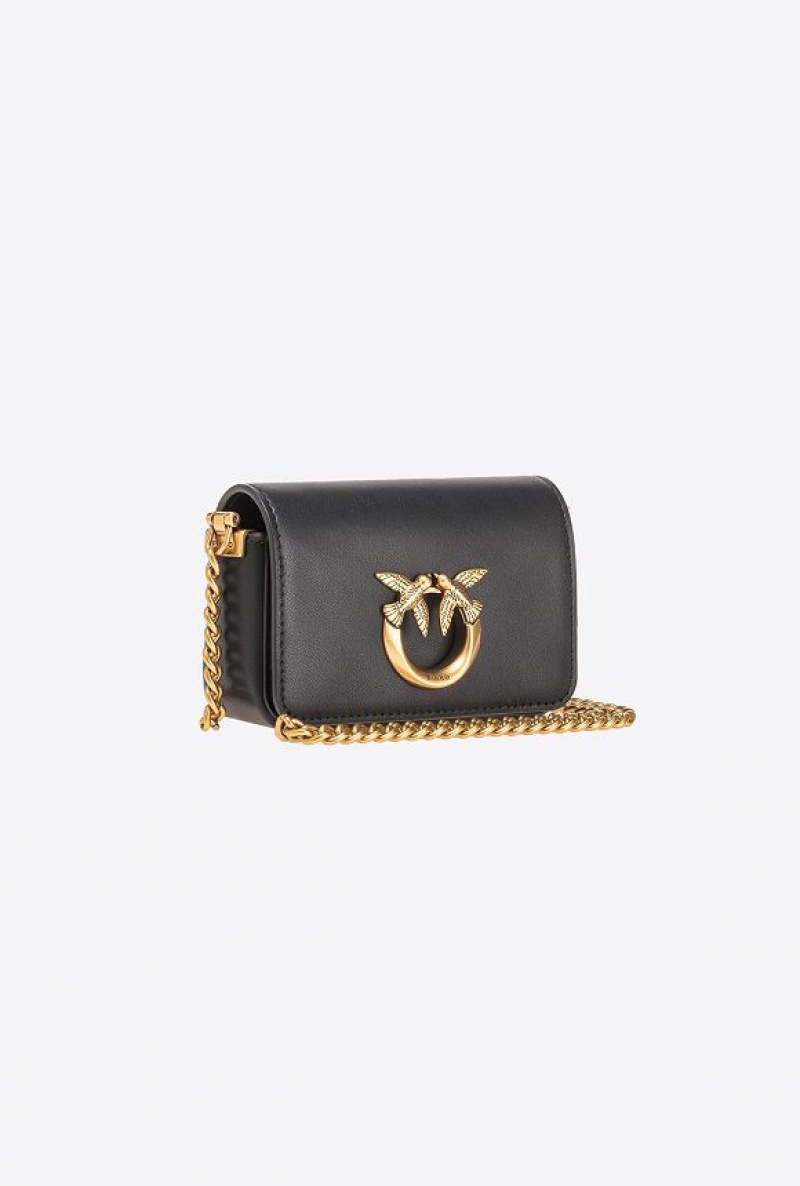 Pinko Micro Love Bag Click Simply BLACK-ANTIQUE GOLD | SN-PKO32359