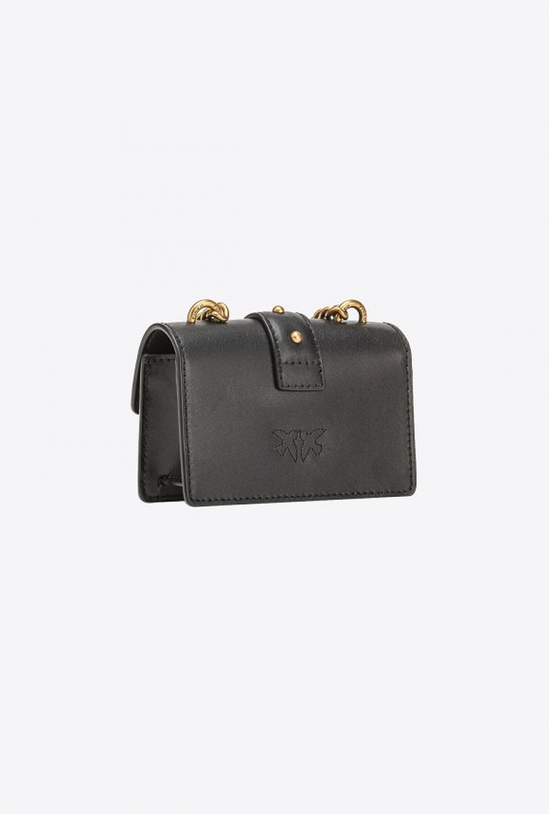 Pinko Micro Love Bag One Simply BLACK-ANTIQUE GOLD | SN-PKO32430