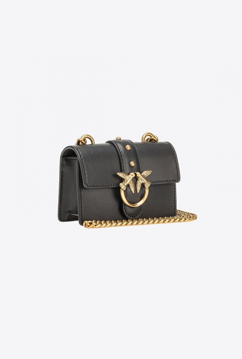 Pinko Micro Love Bag One Simply BLACK-ANTIQUE GOLD | SN-PKO32430