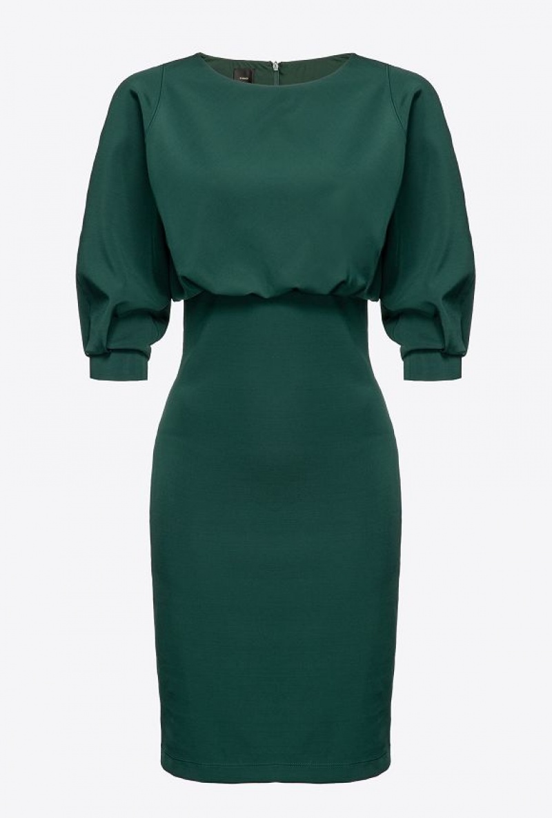 Pinko Midi Dress With Sheath Skirt PONDEROSA GREEN | SN-PKO32990