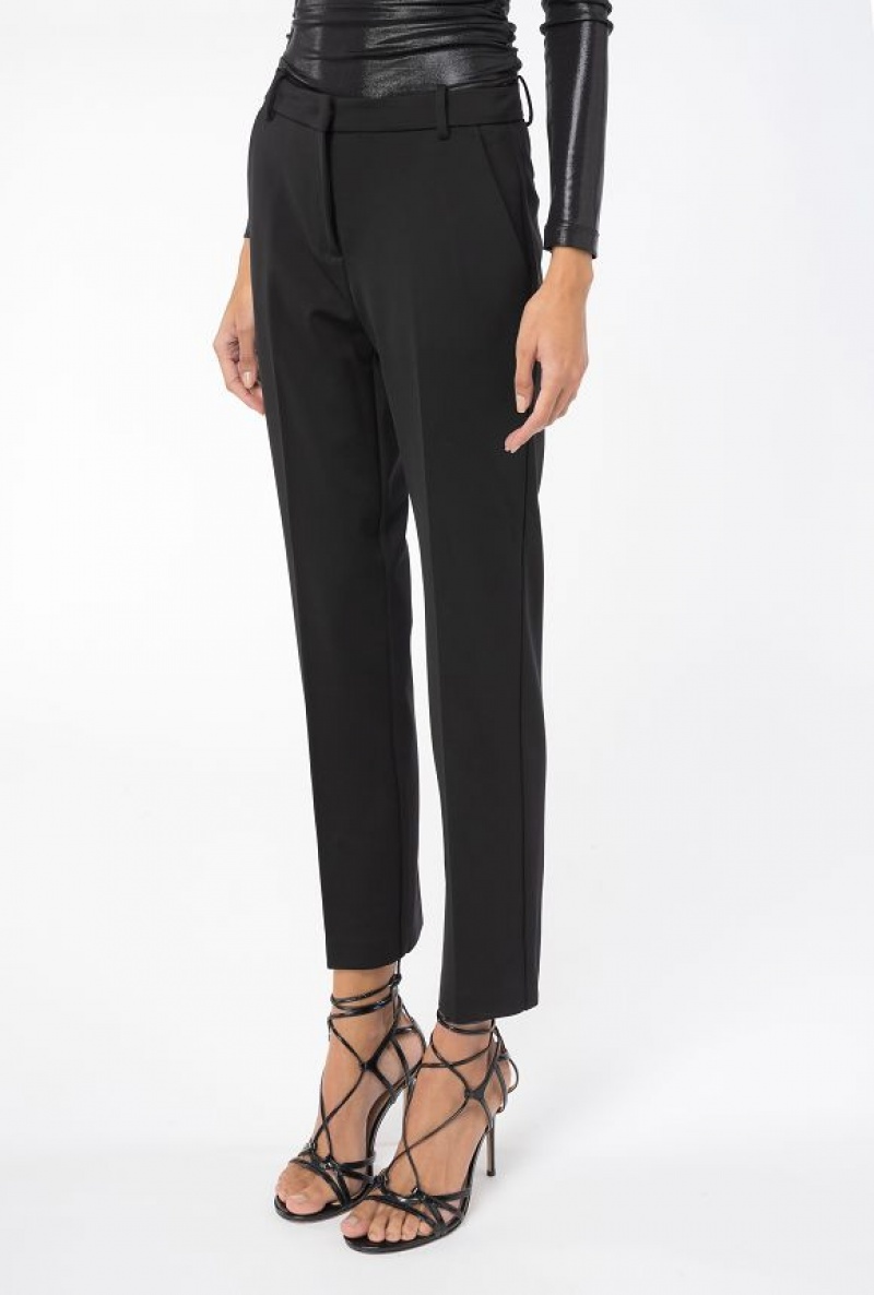 Pinko Milano-knit Cigarette Trousers LIMO BLACK | SN-PKO33687