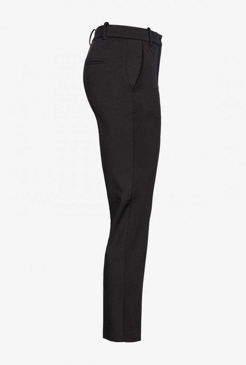 Pinko Milano-knit Cigarette Trousers LIMO BLACK | SN-PKO33687