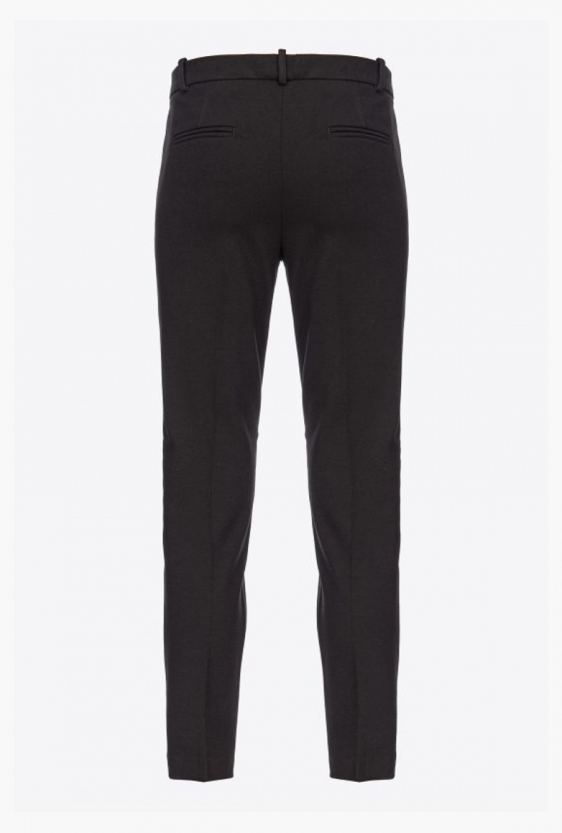 Pinko Milano-knit Cigarette Trousers LIMO BLACK | SN-PKO33730