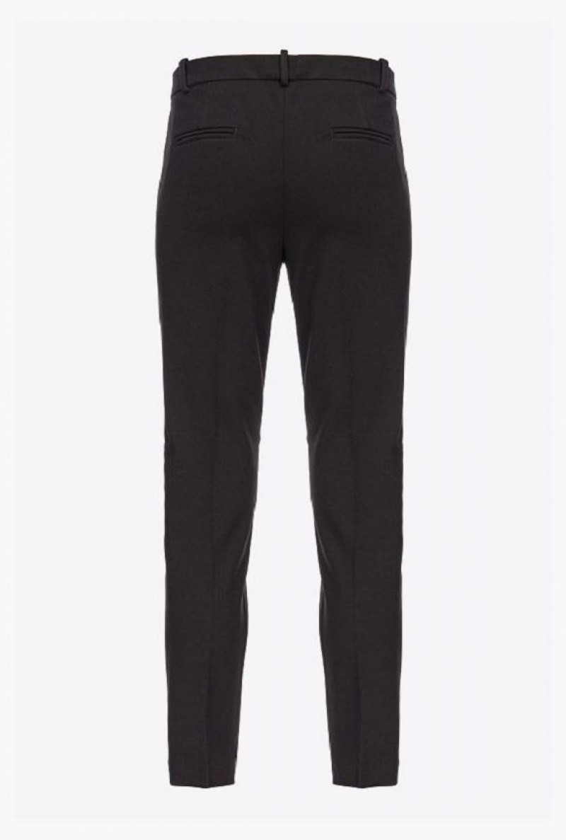 Pinko Milano-knit Cigarette Trousers LIMO BLACK | SN-PKO33928