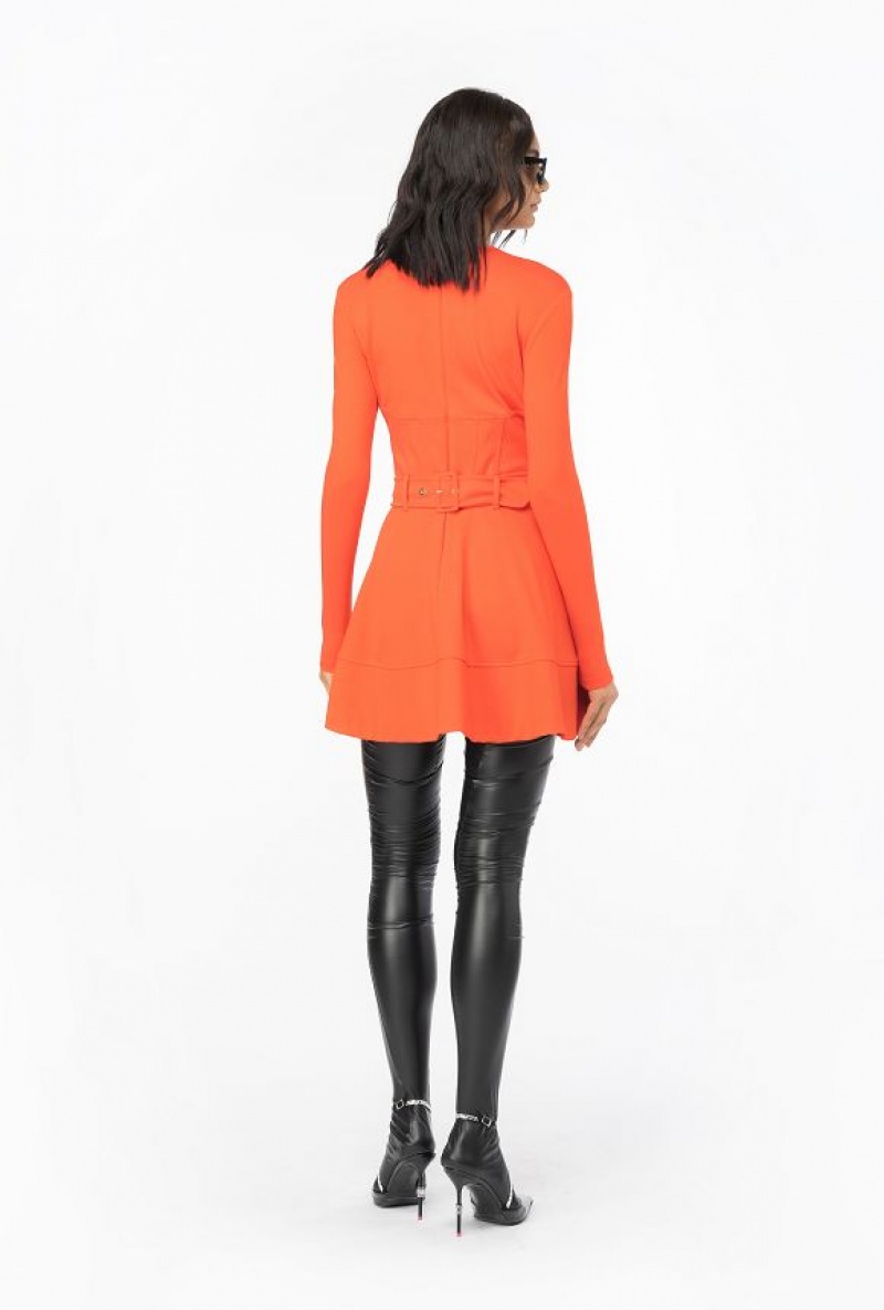 Pinko Mini Dress With Piercing Belt SURIMI ORANGE | SN-PKO33111