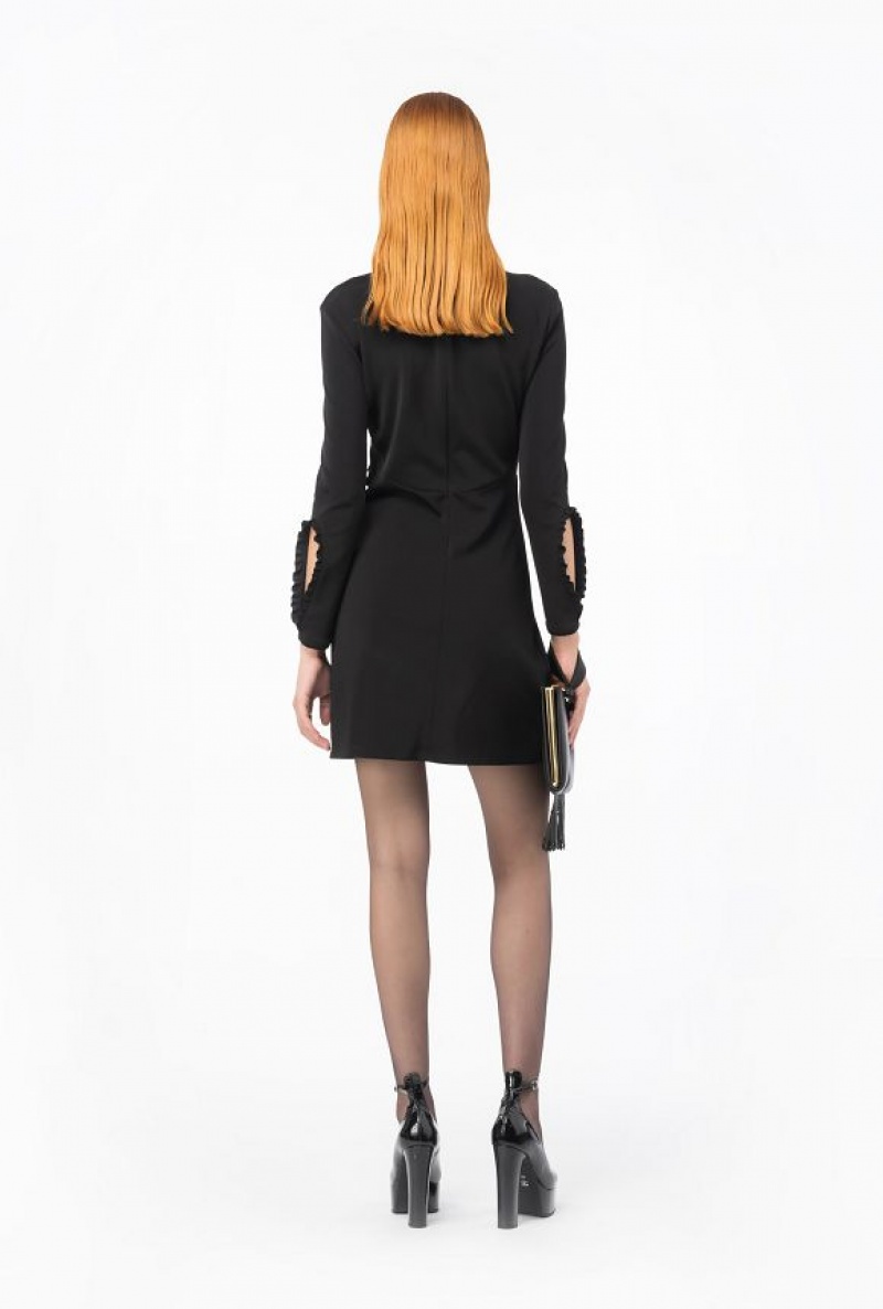 Pinko Mini Dress With Ruching LIMO BLACK | SN-PKO33882