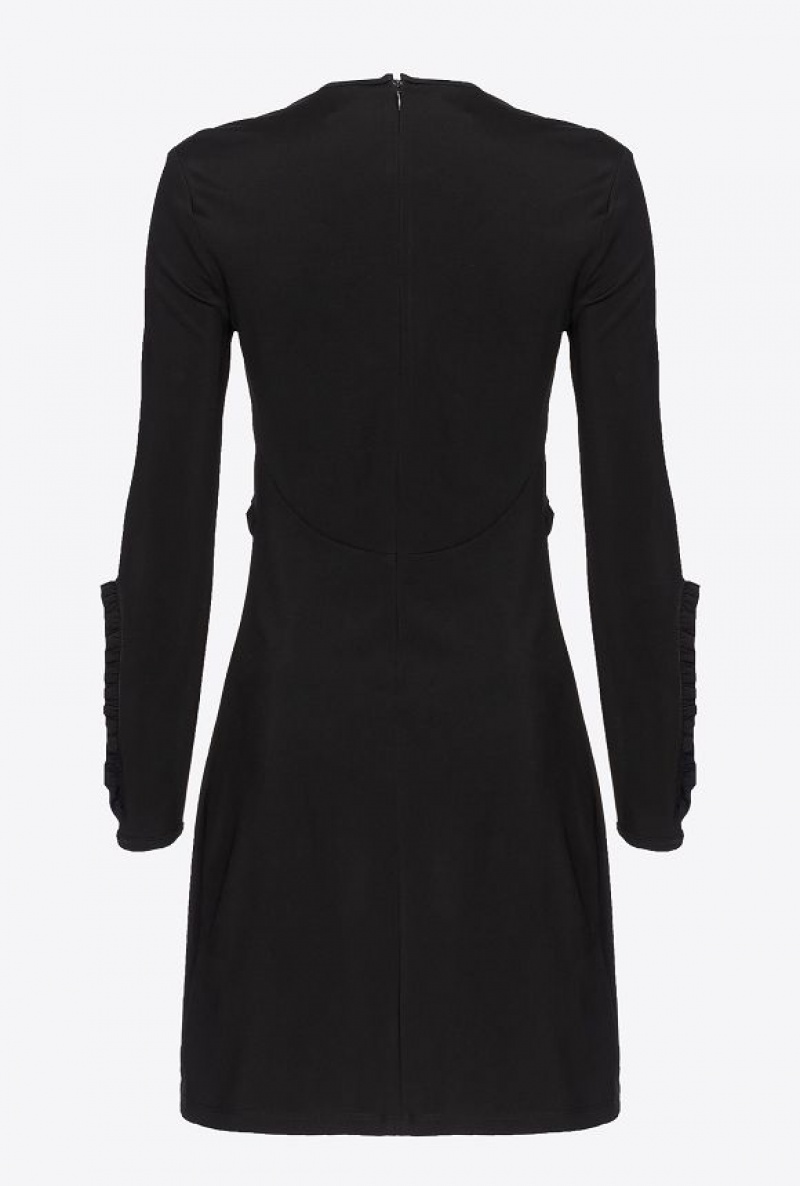 Pinko Mini Dress With Ruching LIMO BLACK | SN-PKO33040