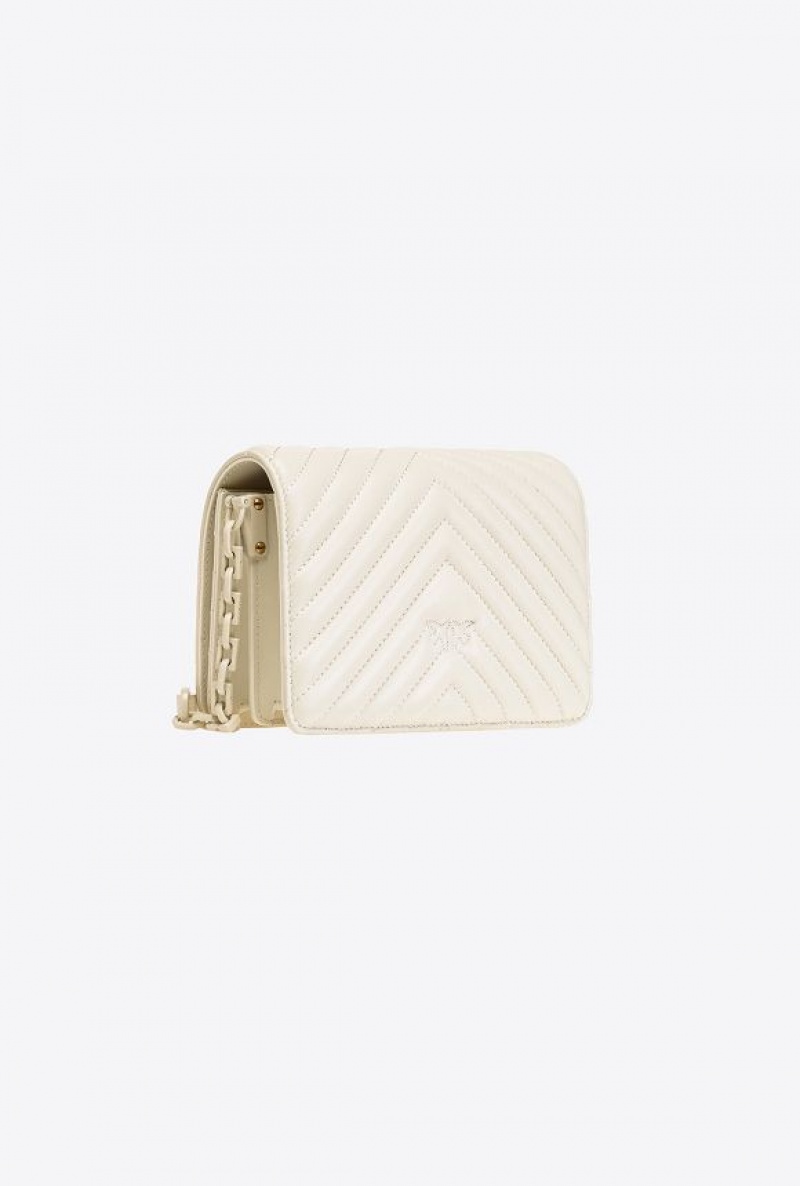 Pinko Mini Love Bag Click Chevron Colour Block WHITE + WHITE-BLOCK COLOUR | SN-PKO32666