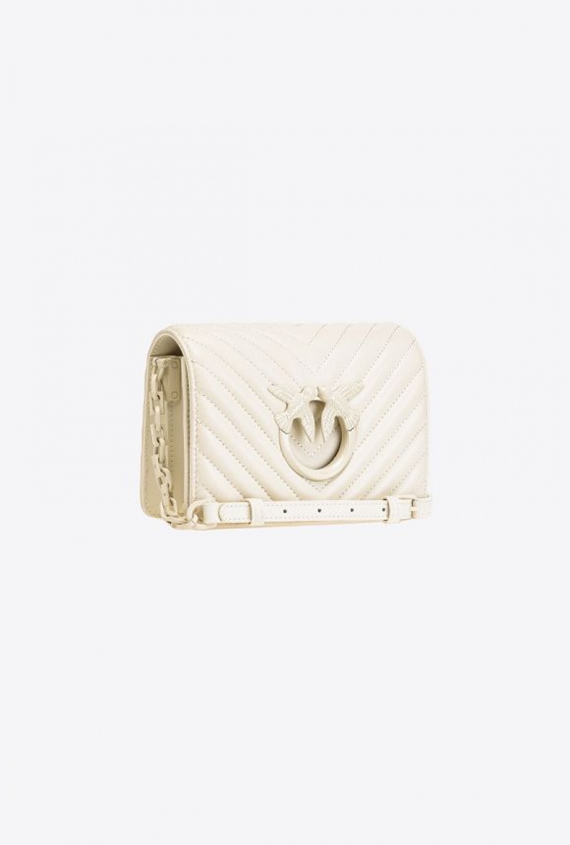 Pinko Mini Love Bag Click Chevron Colour Block WHITE + WHITE-BLOCK COLOUR | SN-PKO32666