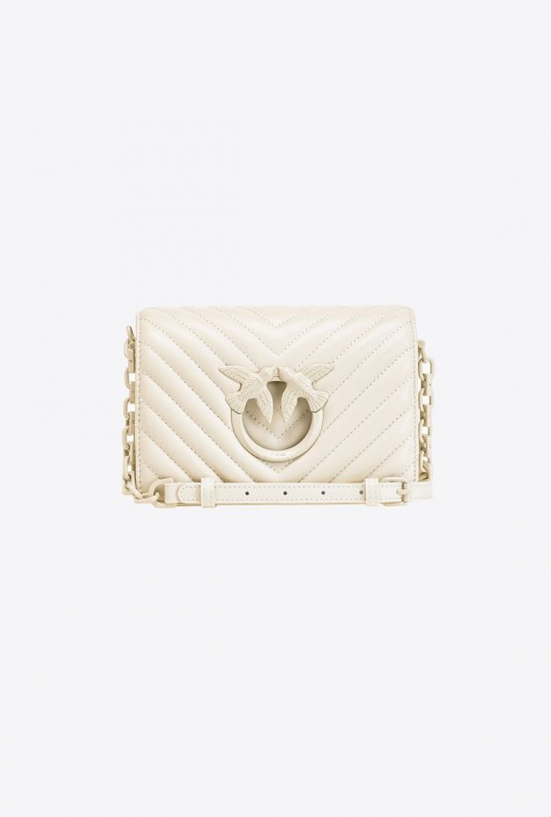 Pinko Mini Love Bag Click Chevron Colour Block WHITE + WHITE-BLOCK COLOUR | SN-PKO32666