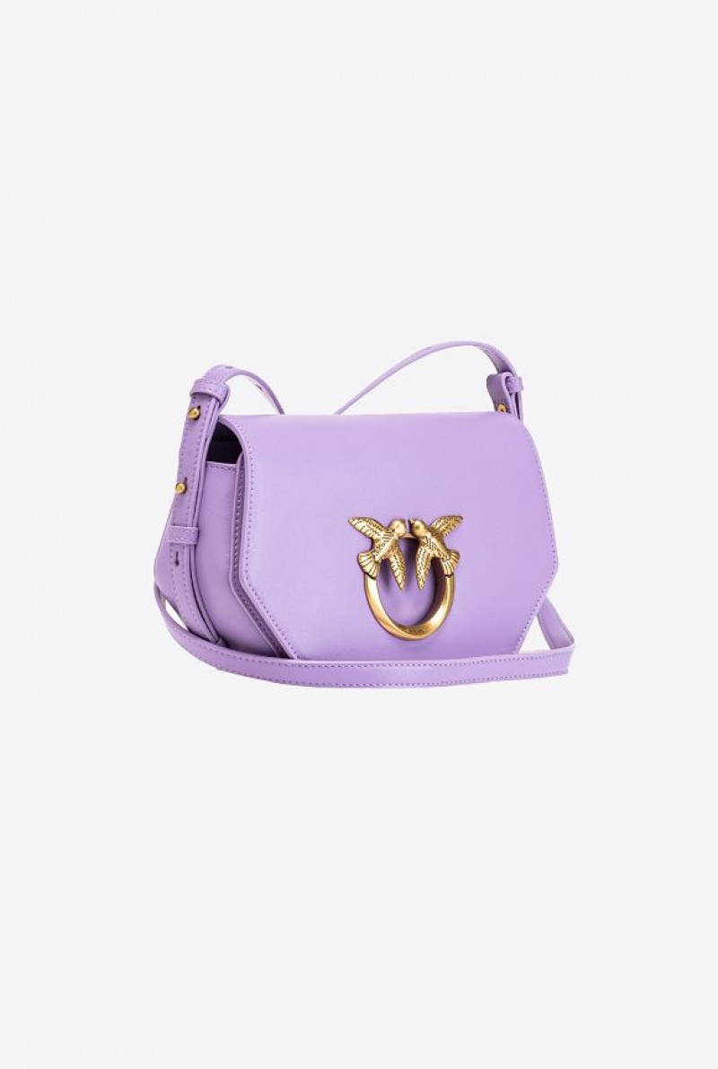 Pinko Mini Love Bag Click Exagon Simply PURPLE TULIP-ANTIQUE GOLD | SN-PKO32662