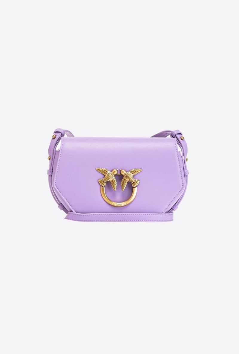 Pinko Mini Love Bag Click Exagon Simply PURPLE TULIP-ANTIQUE GOLD | SN-PKO32355