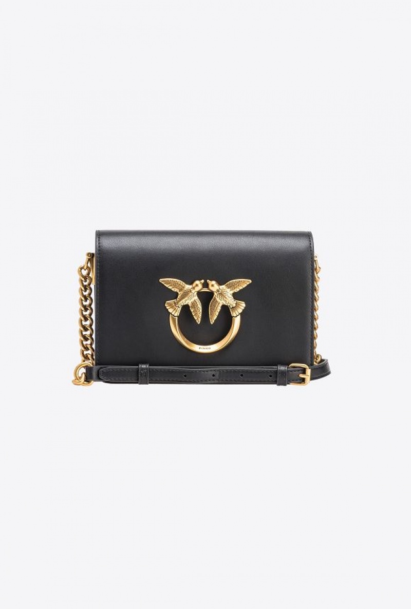 Pinko Mini Love Bag Click Simply BLACK-ANTIQUE GOLD | SN-PKO32708