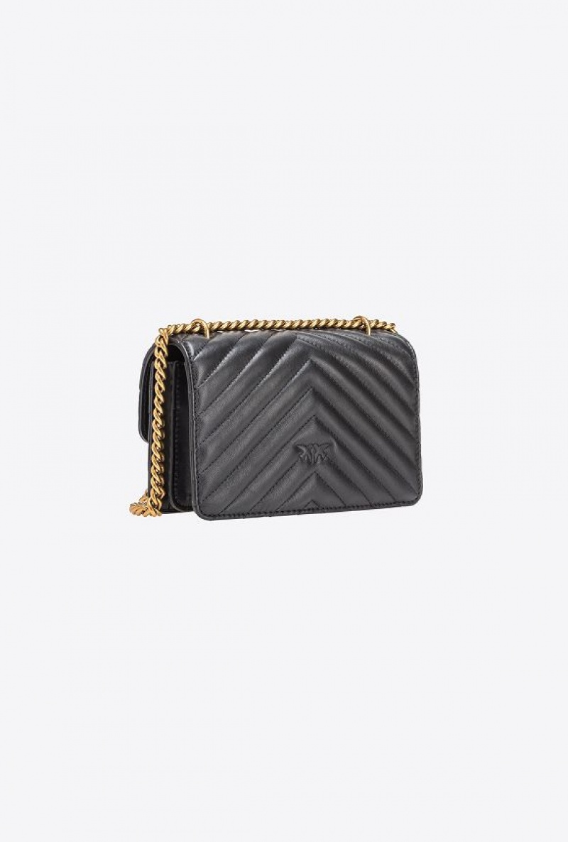 Pinko Mini Love Bag One Simply BLACK-ANTIQUE GOLD | SN-PKO32514