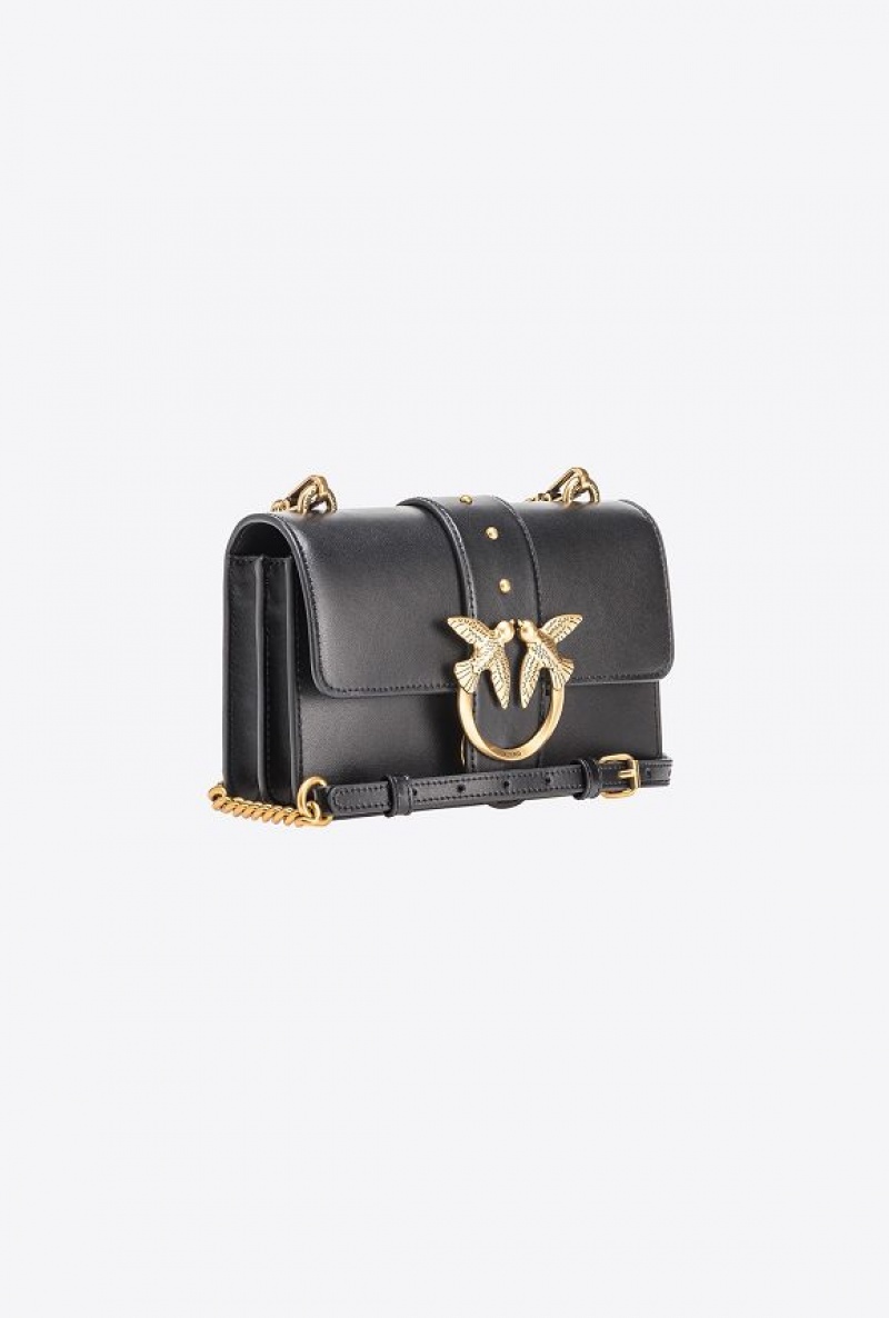 Pinko Mini Love Bag One Simply BLACK-ANTIQUE GOLD | SN-PKO32542