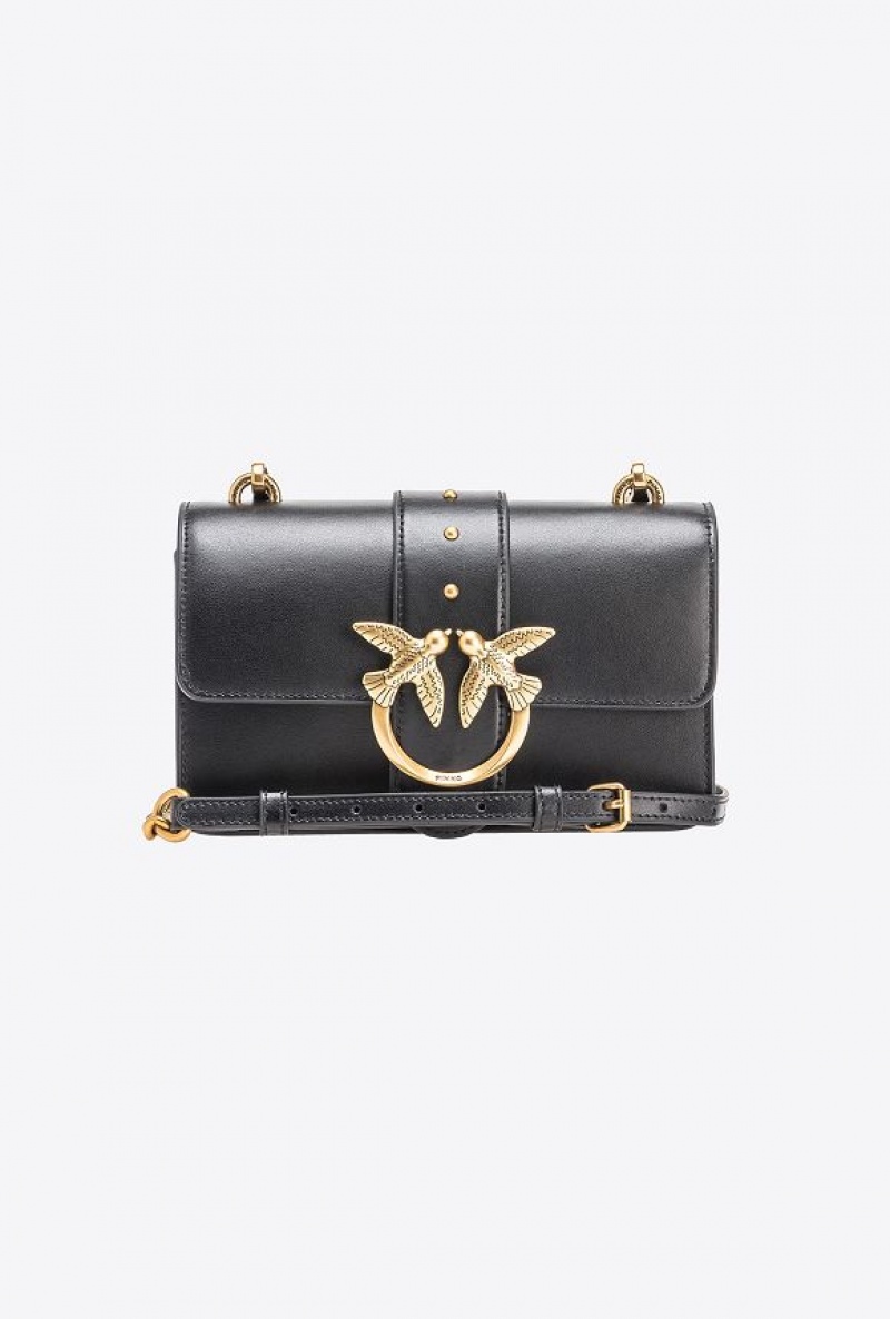 Pinko Mini Love Bag One Simply BLACK-ANTIQUE GOLD | SN-PKO32542