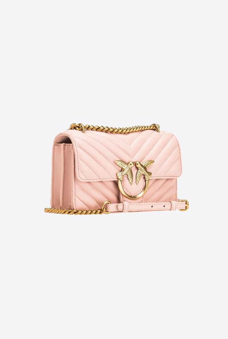 Pinko Mini Love Bag One Simply PINK/DUSTY PINK-ANTIQUE GOLD | SN-PKO32512